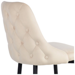 Σκαμπό Μπαρ Zedna Pakoworld Μπεζ Βελούδο με Μαύρα Μεταλλικά Πόδια 52x57x111εκ