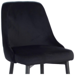 Σκαμπό Μπαρ Zedna Pakoworld Μαύρο Βελούδο με Μαύρα Μεταλλικά Πόδια 52x57x111εκ