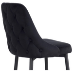 Σκαμπό Μπαρ Zedna Pakoworld Μαύρο Βελούδο με Μαύρα Μεταλλικά Πόδια 52x57x111εκ