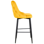 Σκαμπό Μπαρ Zedna Pakoworld Κίτρινο Βελούδο με Μαύρα Μεταλλικά Πόδια 52x57x111εκ