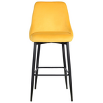 Σκαμπό Μπαρ Zedna Pakoworld Κίτρινο Βελούδο με Μαύρα Μεταλλικά Πόδια 52x57x111εκ