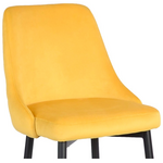 Σκαμπό Μπαρ Zedna Pakoworld Κίτρινο Βελούδο με Μαύρα Μεταλλικά Πόδια 52x57x111εκ