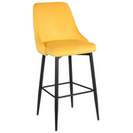 Σκαμπό Μπαρ Zedna Pakoworld Κίτρινο Βελούδο με Μαύρα Μεταλλικά Πόδια 52x57x111εκ