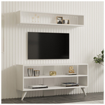 Σύνθετο Σαλονιού Prestige Pakoworld σε Λευκή Απόχρωση 120x29,6x50εκ