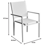 Πολυθρόνα Zacreta Pakoworld Αλουμίνιο-Textilene σε Λευκή Απόχρωση 61x56.5x87.5εκ