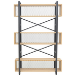 Βιβλιοθήκη Fifer Pakoworld σε oak-Μαύρη Απόχρωση 120x28x185εκ