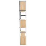 Βιβλιοθήκη Fifer Pakoworld σε oak-Μαύρη Απόχρωση 120x28x185εκ