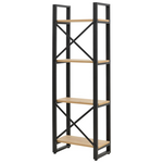 Βιβλιοθήκη Crimson Pakoworld σε oak-Μαύρη Απόχρωση 50x22x150εκ