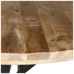 Τραπέζι Bocco ι Pakoworld Ξύλο Mango Φυσικό 3εκ με Μαύρα Μεταλλικά Πόδια Φ150x77εκ