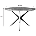 Τραπέζι Bocco ι Pakoworld Ξύλο Mango Φυσικό 3εκ με Μαύρα Μεταλλικά Πόδια Φ150x77εκ