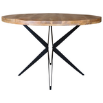 Τραπέζι Bocco ι Pakoworld Ξύλο Mango Φυσικό 3εκ με Μαύρα Μεταλλικά Πόδια Φ150x77εκ