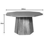 Τραπέζι Σαλονιού Octagon Pakoworld Ξύλο Acacia σε Φυσική Απόχρωση Φ80x45εκ