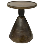 Βοηθητικό Τραπέζι Spello Inart Μασίφ Mango Ξύλο σε Καρυδι Απόχρωση Φ38x46εκ