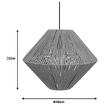 Φωτιστικό Οροφής Palmo Inart ε27 Rope σε Φυσική Απόχρωση Φ40x32εκ