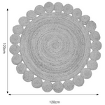 Χαλί Voni Inart Φυσικό Γιούτα Φ120x1εκ