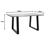 Τραπέζι Miles Pakoworld Μασίφ Ξύλο Ακακίας Πάχους 3.7-4εκ σε Φυσική Απόχρωση με Μαύρα Μεταλλικά Πόδια 140x80x76εκ