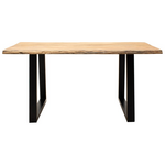 Τραπέζι Miles Slim Pakoworld Μασίφ Ξύλο Ακακίας σε Φυσική Απόχρωση με Μαύρα Μεταλλικά Πόδια 160x90x76εκ