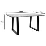 Τραπέζι Miles Slim Pakoworld Μασίφ Ξύλο Ακακίας σε Φυσική Απόχρωση με Μαύρα Μεταλλικά Πόδια 160x90x76εκ