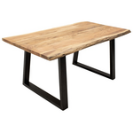 Τραπέζι Miles Slim Pakoworld Μασίφ Ξύλο Ακακίας σε Φυσική Απόχρωση με Μαύρα Μεταλλικά Πόδια 180x90x76εκ