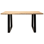 Τραπέζι Miles Pakoworld Μασίφ Ξύλο Ακακίας 3.7-4εκ σε Φυσική Απόχρωση με Μαύρα Μεταλλικά Πόδια 180x90x76εκ