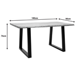 Τραπέζι Miles Pakoworld Μασίφ Ξύλο Ακακίας 3.7-4εκ σε Φυσική Απόχρωση με Μαύρα Μεταλλικά Πόδια 180x90x76εκ