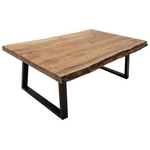 Τραπέζι Σαλονιού Miles Slim Pakoworld Μασίφ Ξύλο Ακακίας σε Φυσική Απόχρωση με Μαύρα Μεταλλικά Πόδια 115x60x45εκ
