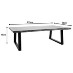 Τραπέζι Σαλονιού Miles Slim Pakoworld Μασίφ Ξύλο Ακακίας σε Φυσική Απόχρωση με Μαύρα Μεταλλικά Πόδια 115x60x45εκ