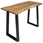 Τραπέζι Μπαρ Miles Pakoworld Μασίφ Ξύλο Ακακίας 3.7-4εκ σε Φυσική Απόχρωση με Μαύρα Μεταλλικά Πόδια 120x53x97εκ