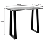 Τραπέζι Μπαρ Miles Pakoworld Μασίφ Ξύλο Ακακίας 3.7-4εκ σε Φυσική Απόχρωση με Μαύρα Μεταλλικά Πόδια 120x53x97εκ