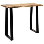 Τραπέζι Μπαρ Miles Pakoworld Μασίφ Ξύλο Ακακίας 3.7-4εκ σε Φυσική Απόχρωση με Μαύρα Μεταλλικά Πόδια 120x53x97εκ