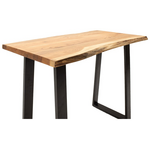 Κονσόλα Miles Pakoworld Μασίφ Ξύλο Ακακίας Πάχους 3.7-4εκ σε Φυσική Απόχρωση με Μαύρα Μεταλλικά Πόδια 120x45x78εκ