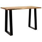 Κονσόλα Miles Pakoworld Μασίφ Ξύλο Ακακίας Πάχους 3.7-4εκ σε Φυσική Απόχρωση με Μαύρα Μεταλλικά Πόδια 120x45x78εκ