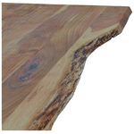 Τραπέζι Miles Pakoworld Μασίφ Ξύλο Ακακίας Πάχους 3.7-4εκ σε Φυσική Απόχρωση με Μαύρα Μεταλλικά Πόδια 200x100x76εκ