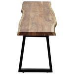 Παγκάκι Miles Slim Pakoworld  Μασίφ Ξύλο Ακακίας σε Φυσική Απόχρωση με Μαύρα Μεταλλικά Πόδια 160x40x45εκ