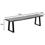 Παγκάκι Miles Slim Pakoworld  Μασίφ Ξύλο Ακακίας σε Φυσική Απόχρωση με Μαύρα Μεταλλικά Πόδια 160x40x45εκ