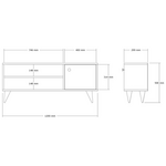 Έπιπλο Τηλεόρασης Wison Pakoworld σε Sonoma Απόχρωση 120x29x50εκ