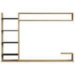 Σύνθετο Σαλονιού Επιτοίχιο Dilan Pakoworld σε oak-Ανθρακί Απόχρωση 180x29,60x121,80εκ