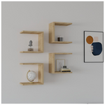 Ραφιέρα Τοίχου Perari Pakoworld 4τεμ.σε oak  Απόχρωση 30x19.6x30εκ