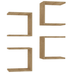 Ραφιέρα Τοίχου Perari Pakoworld 4τεμ.σε oak  Απόχρωση 30x19.6x30εκ