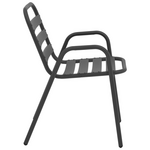 Τραπεζαρία Ensure-Sussie Pakoworld σετ 5τεμ Μέταλλο-Γυαλί σε Ανθρακί Απόχρωση 120x70x70εκ