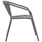 Τραπεζαρία Ensure-Lindaria Pakoworld σετ 5τεμ Μέταλλο-Γυαλί σε Ανθρακί Απόχρωση 120x70x70εκ