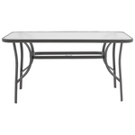 Τραπεζαρία Ensure-Lindaria Pakoworld σετ 5τεμ Μέταλλο-Γυαλί σε Ανθρακί Απόχρωση 120x70x70εκ