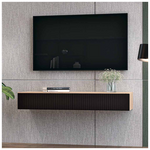 Κονσόλα με 2 Συρτάρια Doha Pakoworld mdf σε Μαύρη με oak Απόχρωση 120x41x20cm