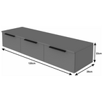 Κονσόλα με 3 Συρτάρια Doha Pakoworld σε Ανθρακί Απόχρωση 120x39x22cm