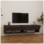 Έπιπλο Τηλεόρασης Επιτοίχιο Melosa Pakoworld σε Σκούρο Καρυδί Απόχρωση 141x30x31εκ