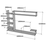Σύνθετο Σαλονιού Επιτοίχιο Dilan Pakoworld σε Λευκή Απόχρωση 180x29,60x121,80εκ
