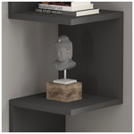 Ραφιέρα Γωνιακή Τοίχου Insta Pakoworld σε Ανθρακί Απόχρωση 25x25x105,5εκ