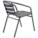 Τραπεζαρία Ensure-Tade Pakoworld σετ 5τεμ Μέταλλο-Γυαλί σε Ανθρακί Απόχρωση 120x70x70εκ