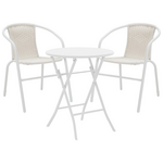 Τραπεζαρία Albero-Obbi Pakoworld 3τεμ Μέταλλο σε Λευκή Απόχρωση Φ60x70εκ