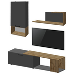 Σύνθετο Σαλονιού  Poelfy Pakoworld σε Ανθρακί-oak Απόχρωση 170x37.5x42εκ